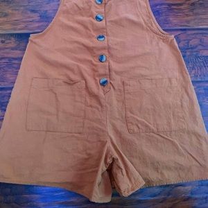 Urban Romantics Casual Tan Overall Set